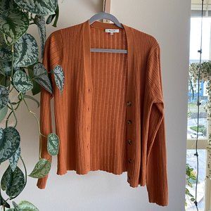 Madewell Pointelle Ribbed Cardigan Sweater in Mulled Cider NWOT